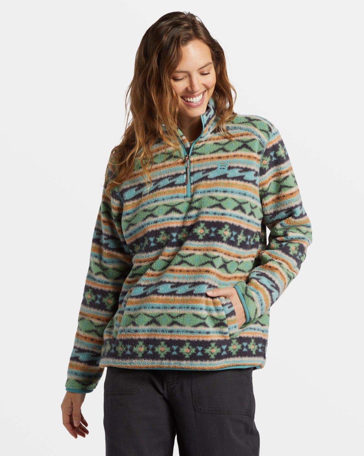 A/Div Boundary Mock 3 Half-Zip Pullover Sweatshirt | Salty Sage Billabong