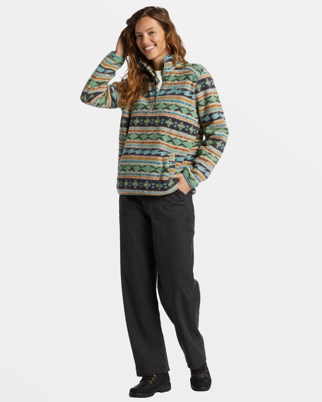 A/Div Boundary Mock 3 Half-Zip Pullover Sweatshirt | Salty Sage Billabong