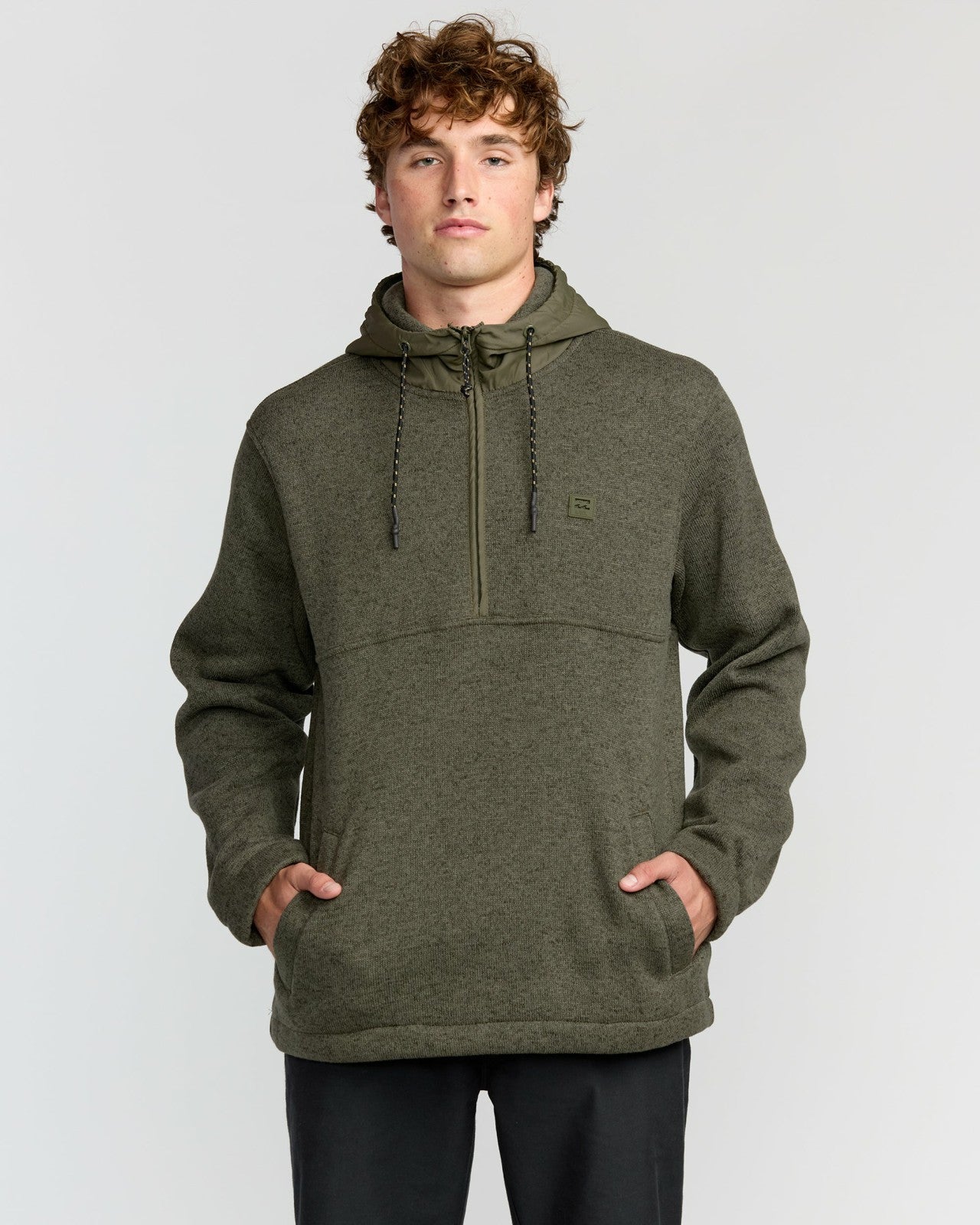 A/Div Boundary Hooded Half-Zip Pullover | Military Heather Billabong