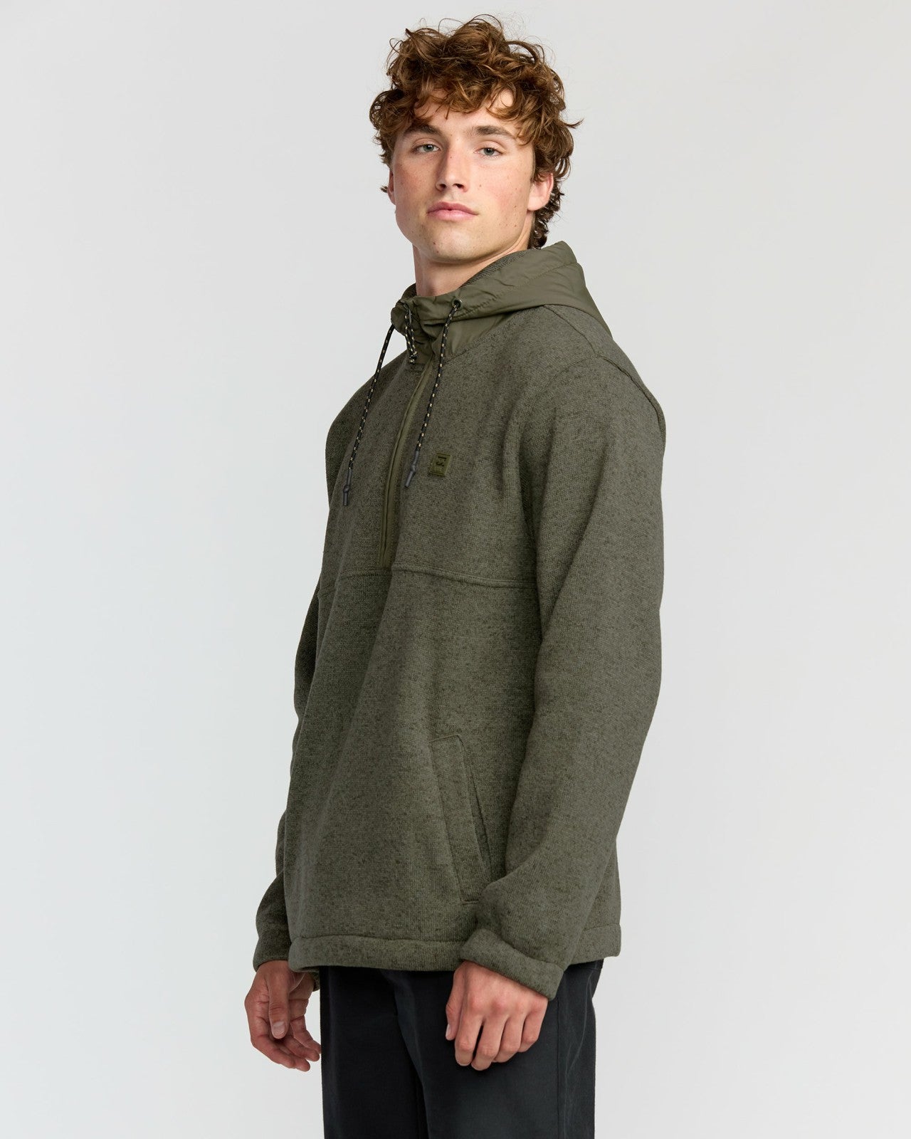 A/Div Boundary Hooded Half-Zip Pullover | Military Heather Billabong