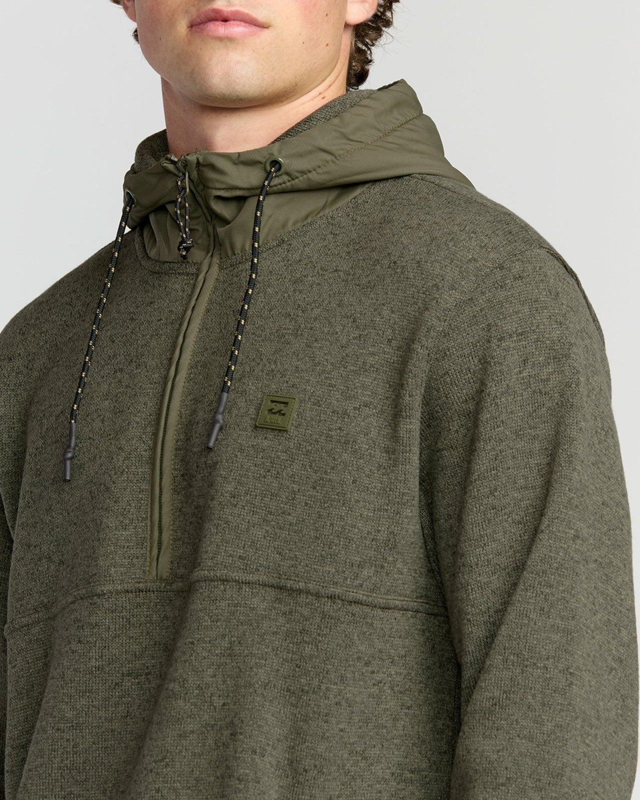A/Div Boundary Hooded Half-Zip Pullover | Military Heather Billabong