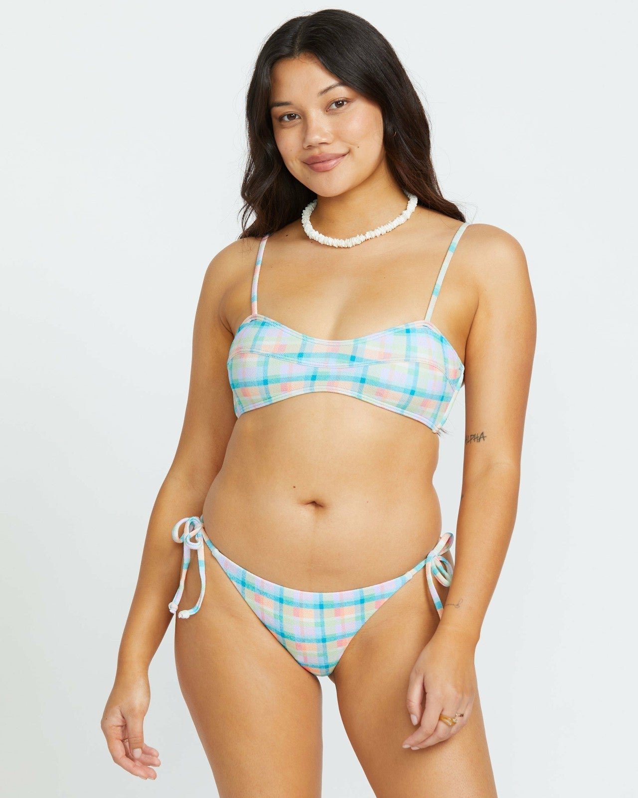 Check The Waves Tie Side Tanga Bikini Bottom | Multi Billabong