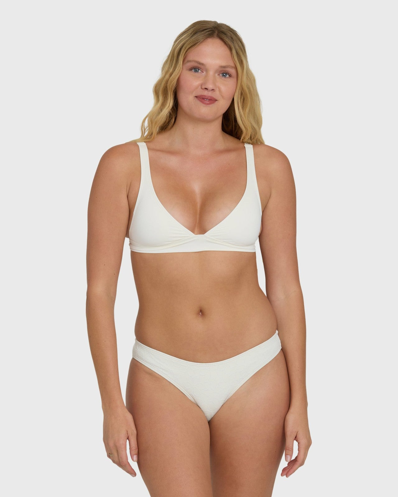 Classic Solid Banded Triangle Bikini Top | Salt Crystal Billabong