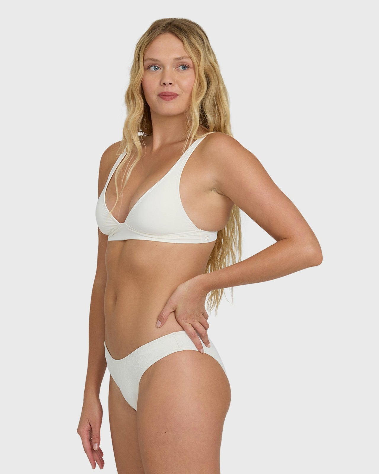 Classic Solid Banded Triangle Bikini Top | Salt Crystal Billabong
