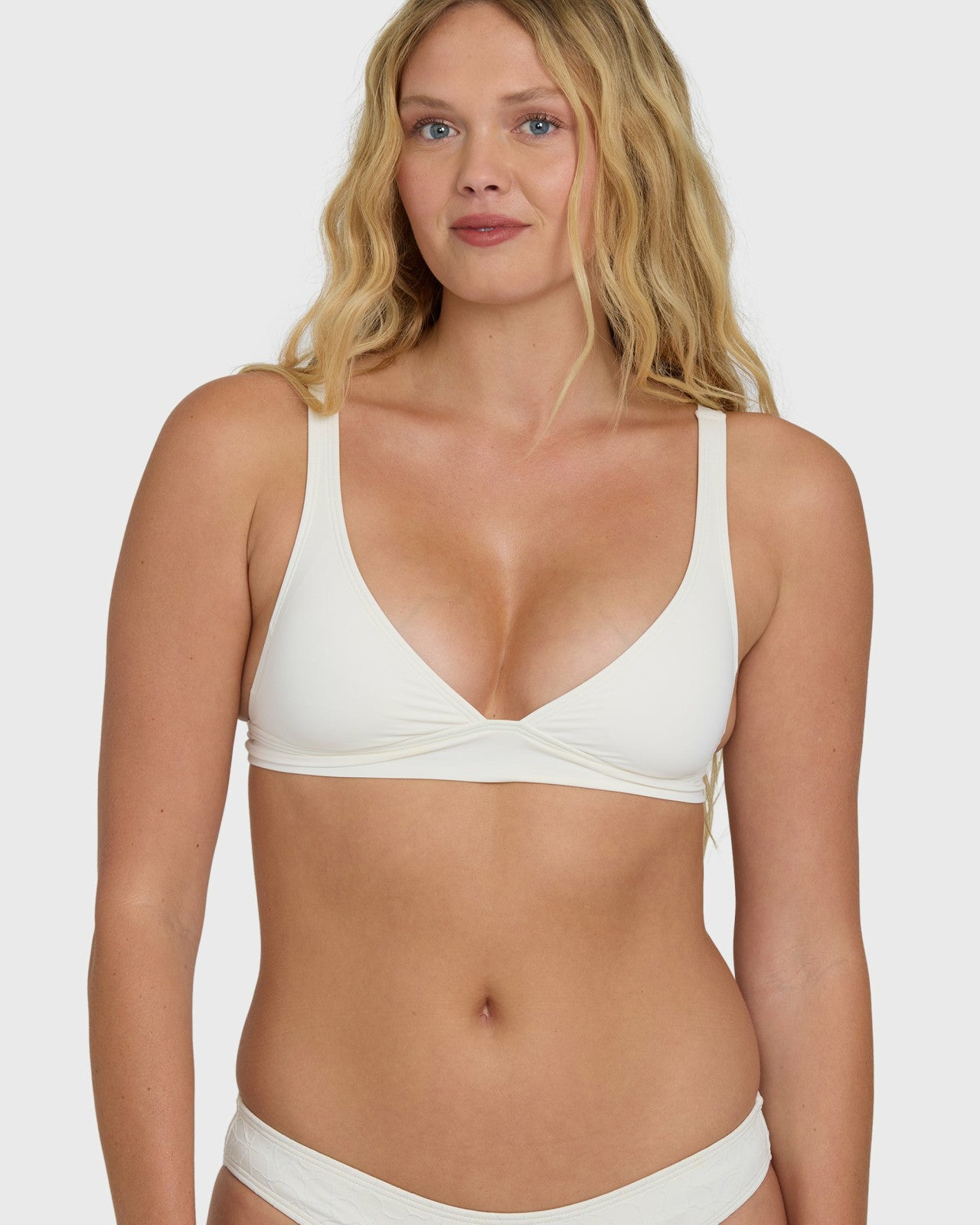 Classic Solid Banded Triangle Bikini Top | Salt Crystal Billabong