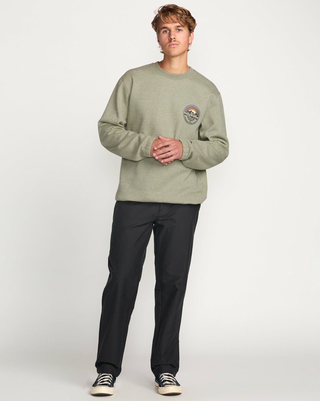 Compass Crew Sweatshirt | Sage Heather Billabong