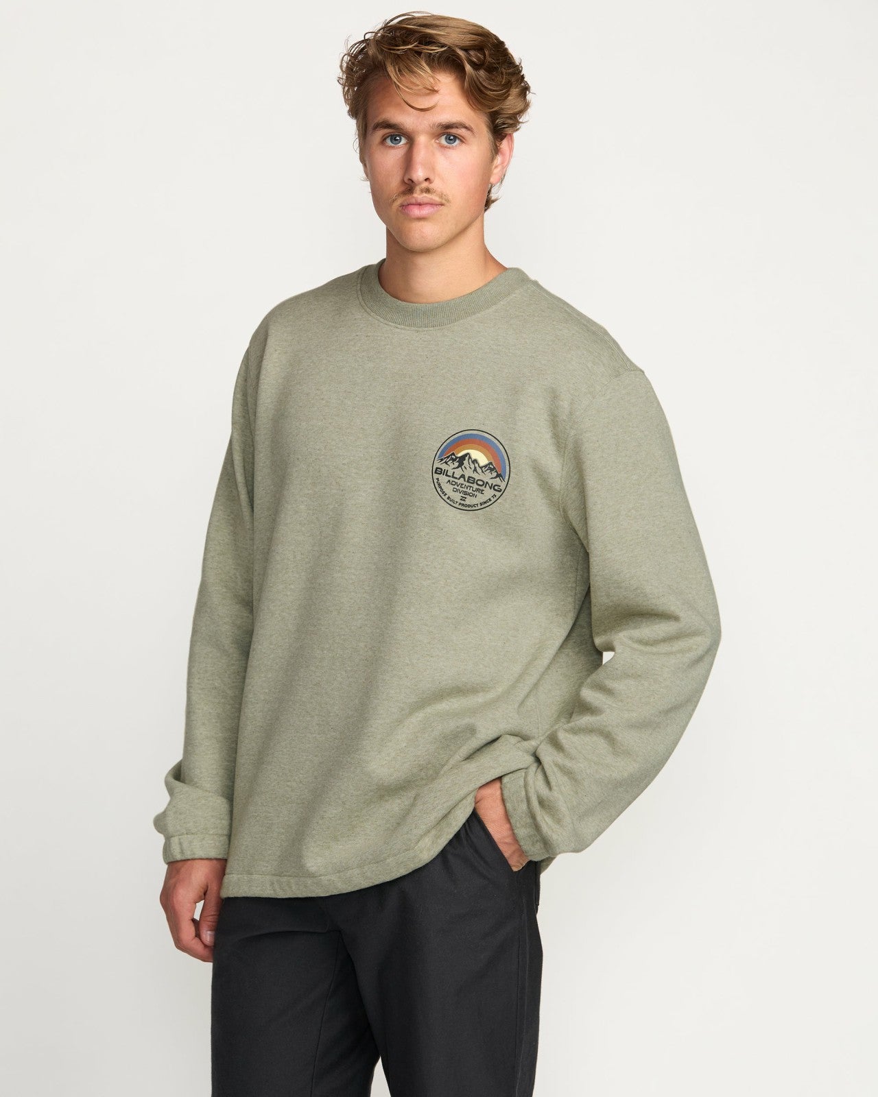 Compass Crew Sweatshirt | Sage Heather Billabong