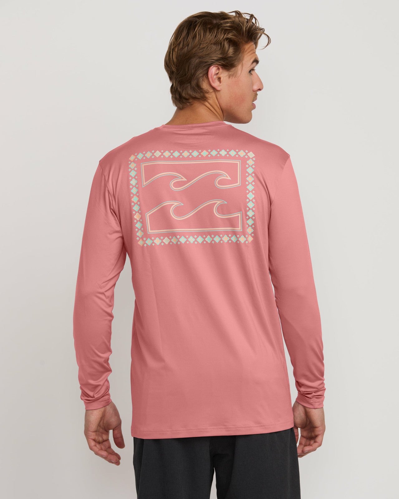 Crayon Wave Loose Fit Long Sleeve Surf Tee | Dusty Pink Billabong