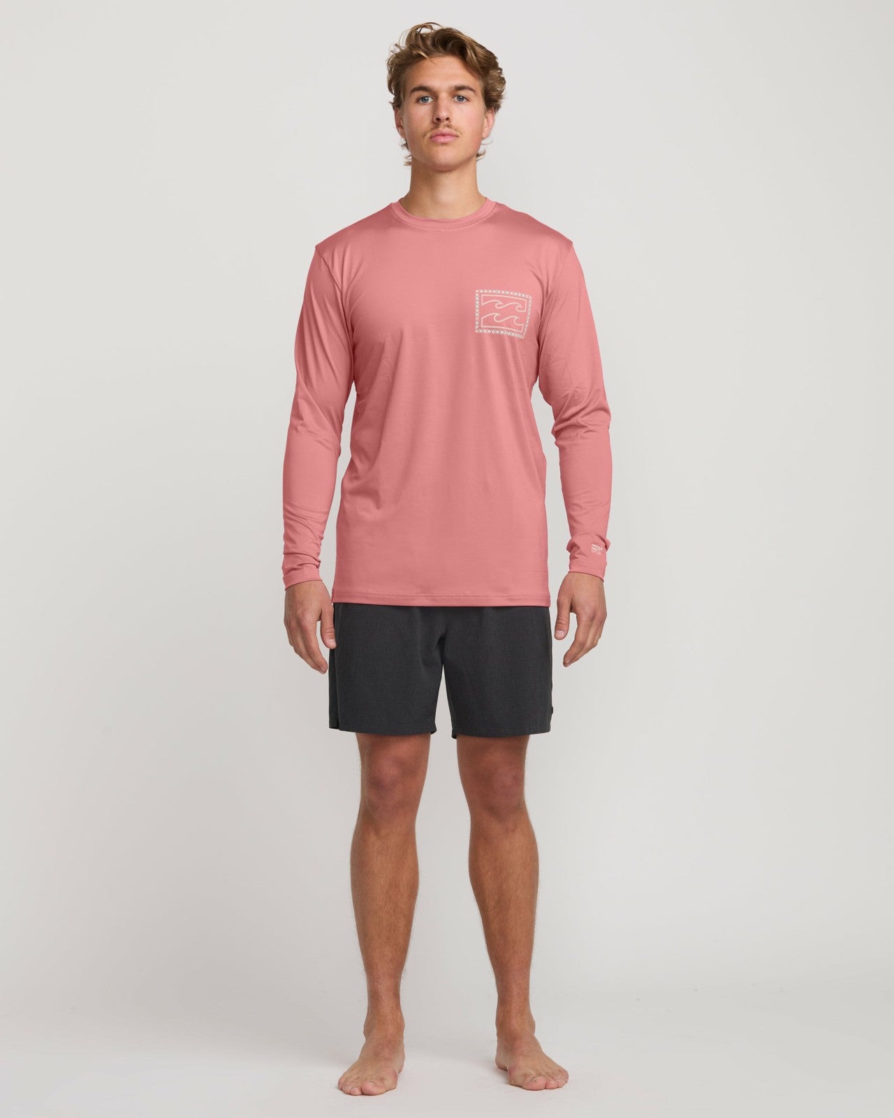 Crayon Wave Loose Fit Long Sleeve Surf Tee | Dusty Pink Billabong