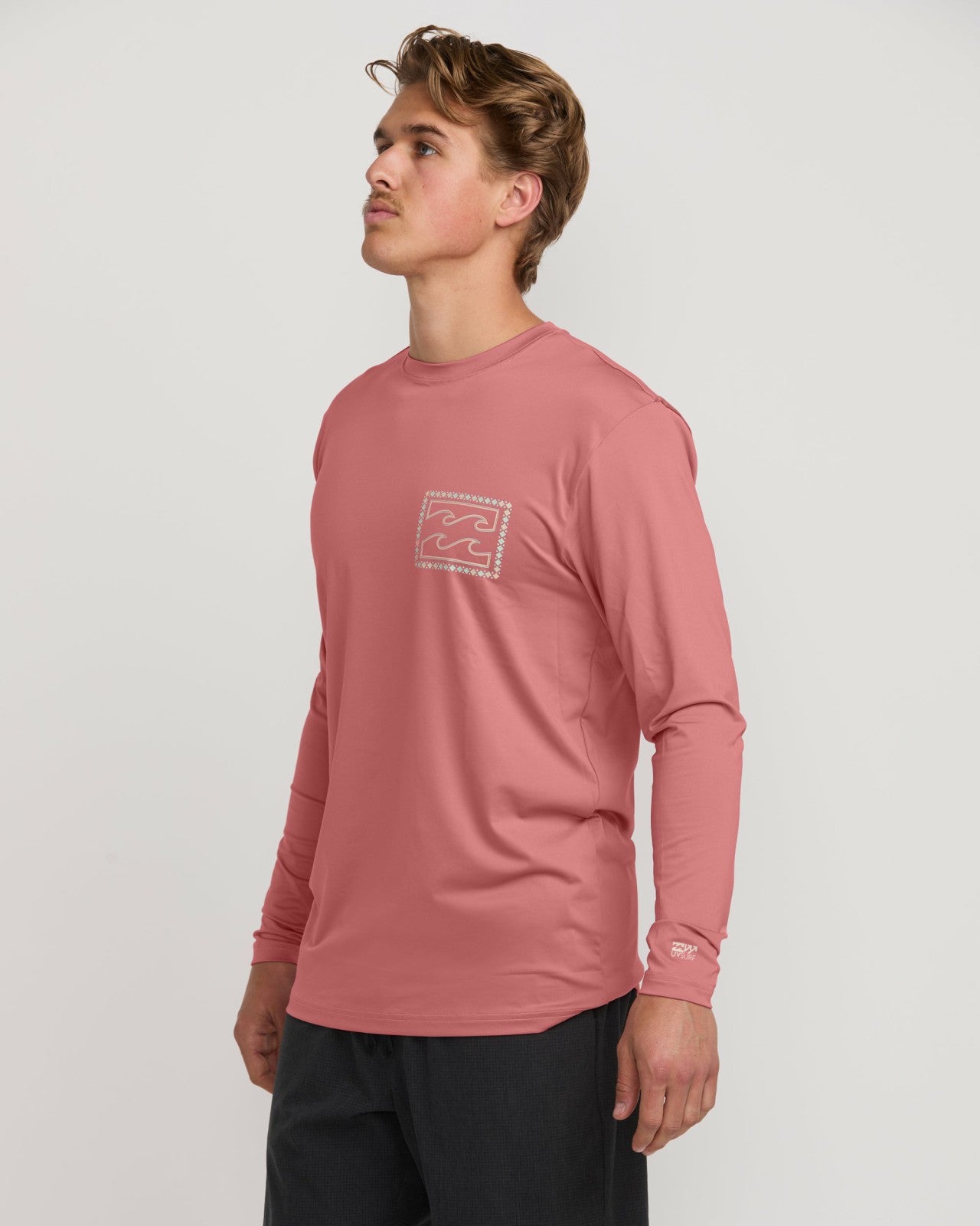 Crayon Wave Loose Fit Long Sleeve Surf Tee | Dusty Pink Billabong