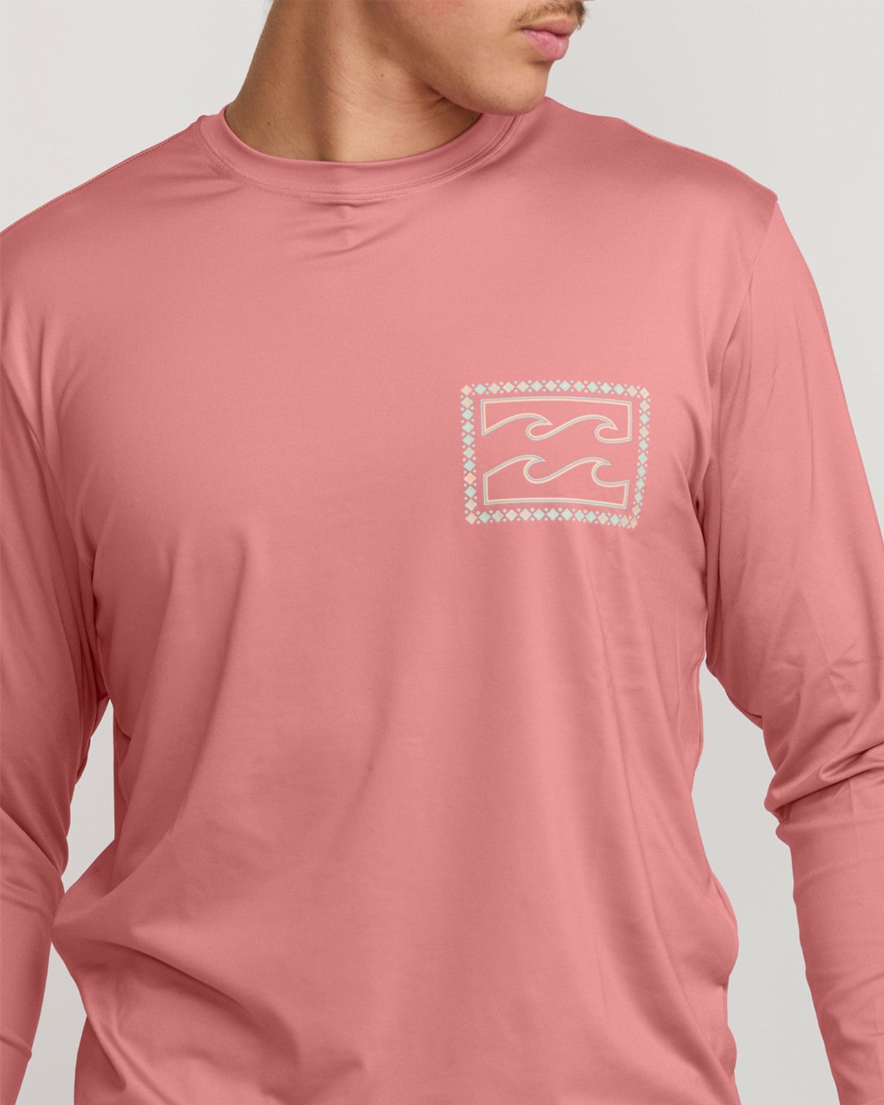 Crayon Wave Loose Fit Long Sleeve Surf Tee | Dusty Pink Billabong