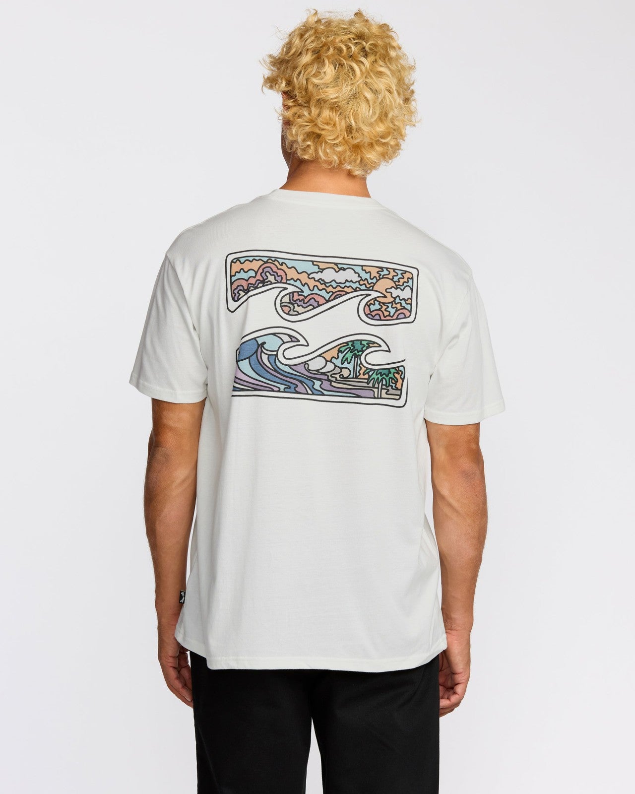 Crayon Wave Premium Short Sleeve T-Shirt | Off White Billabong