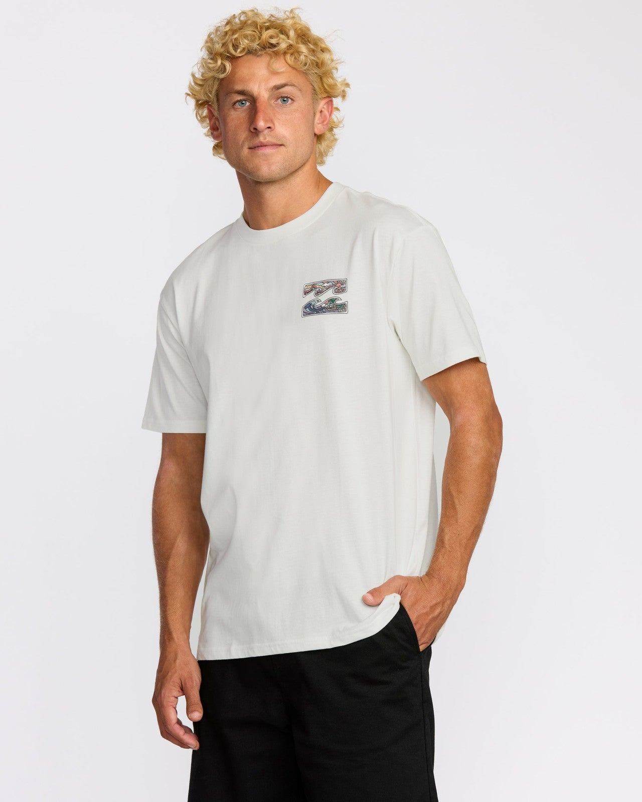 Crayon Wave Premium Short Sleeve T-Shirt | Off White Billabong
