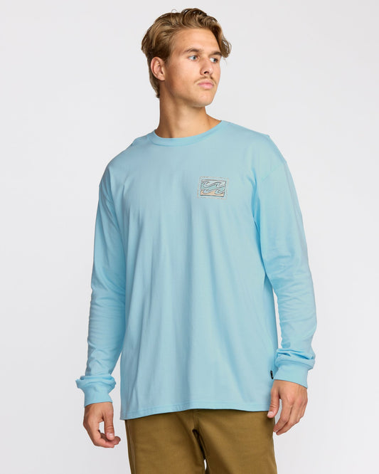 Crayon Wave Regular Long Sleeve T-Shirt | Coastal Blue Billabong