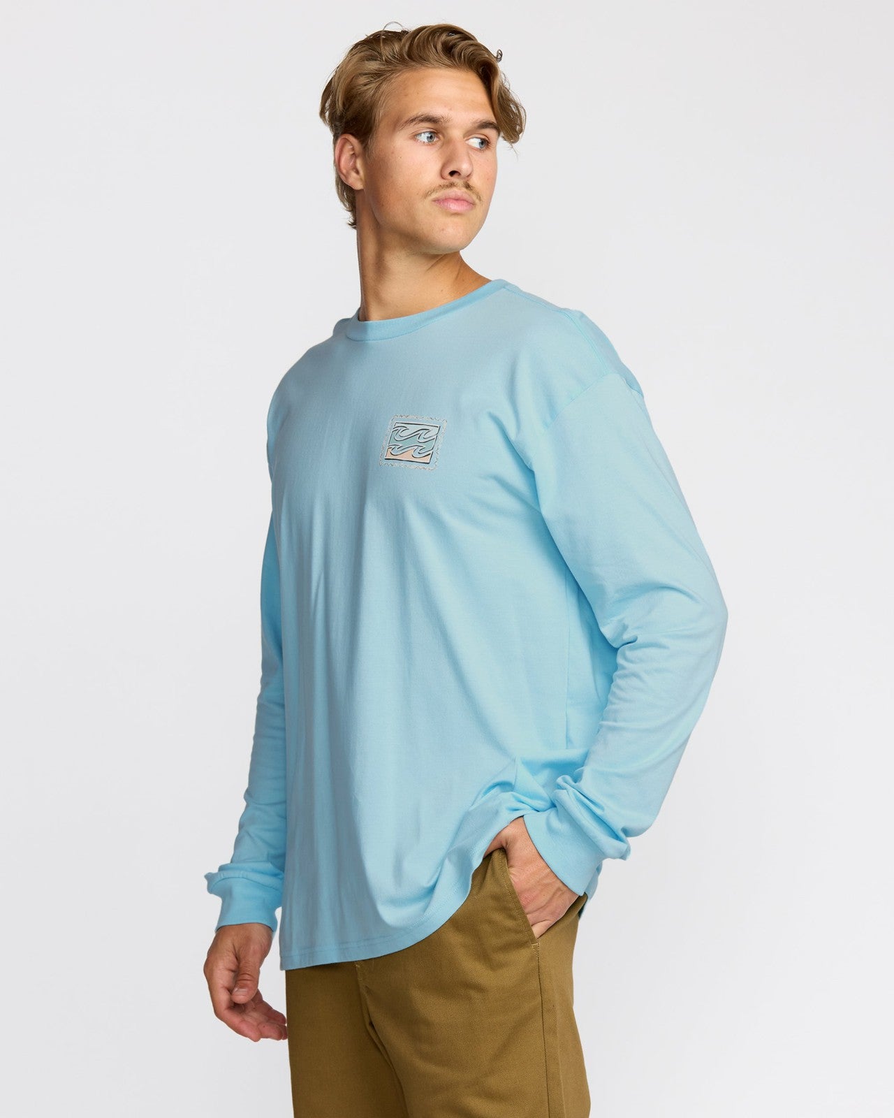 Crayon Wave Regular Long Sleeve T-Shirt | Coastal Blue Billabong