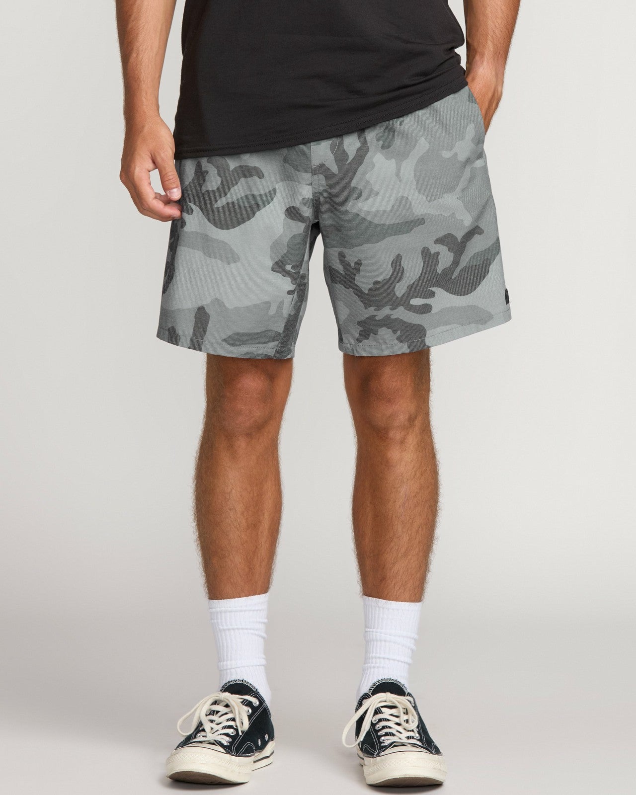 Crossfire Elastic Submersible 18" Hybrid Shorts | Black Camo Billabong
