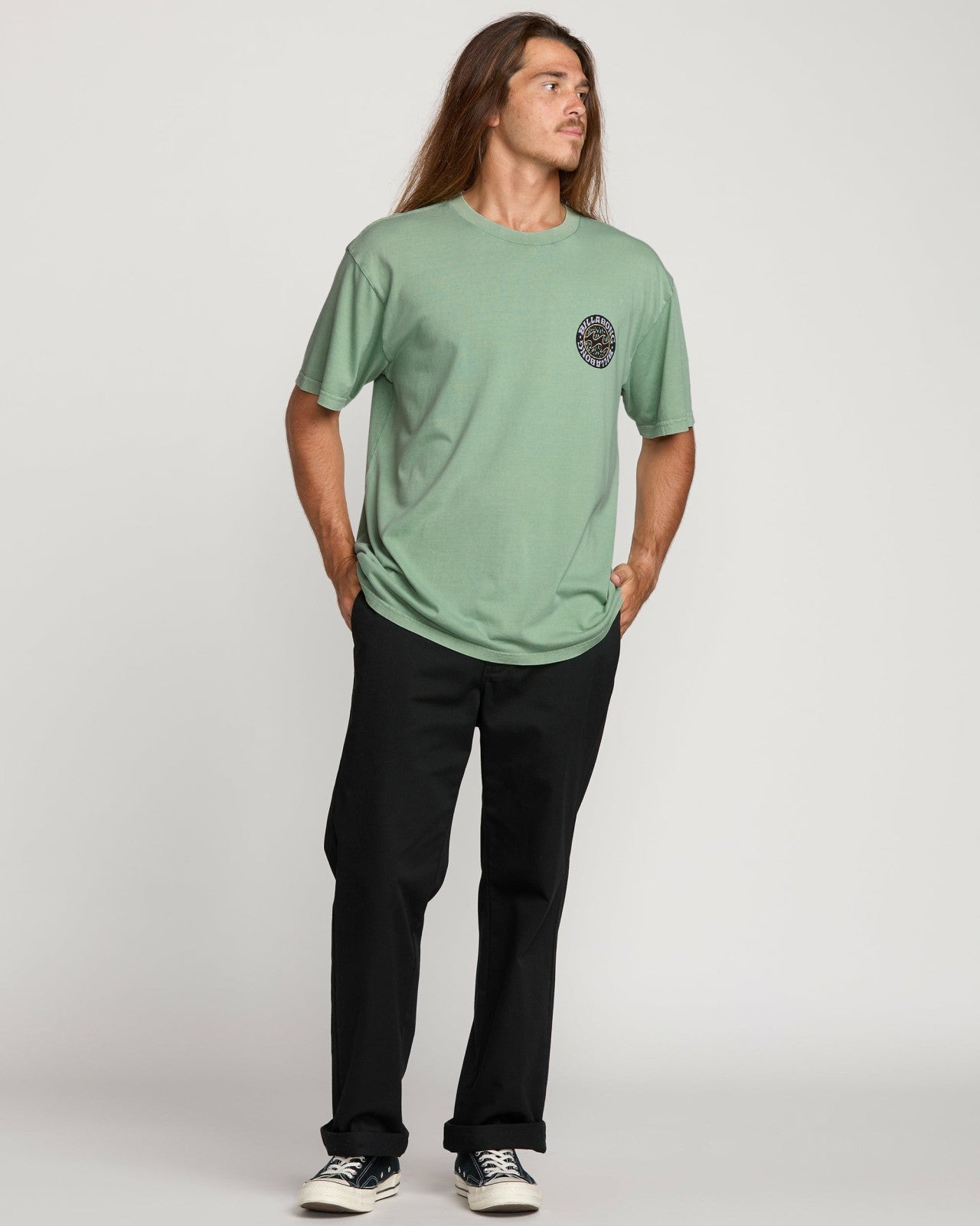 Decal Regular Wave Wash Tee | Mist Green Billabong