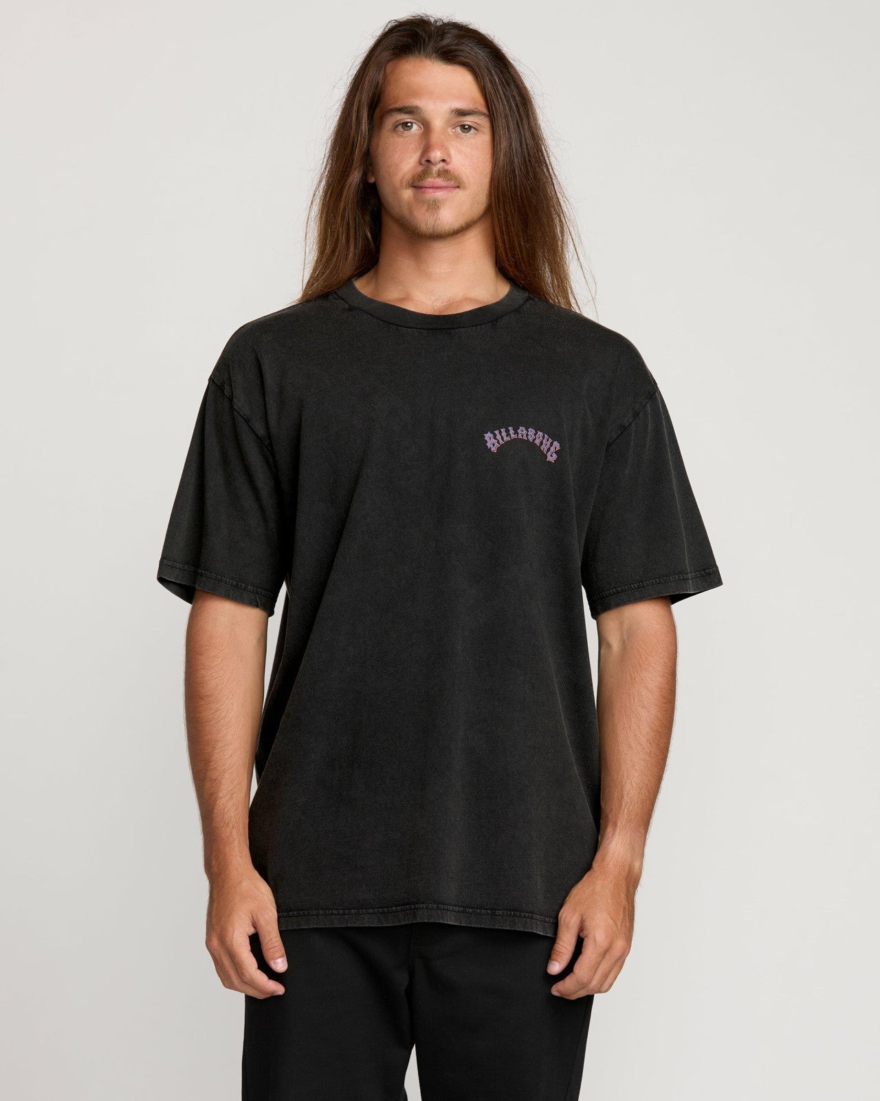 Decal Regular Wave Wash Tee | Washed Black Billabong