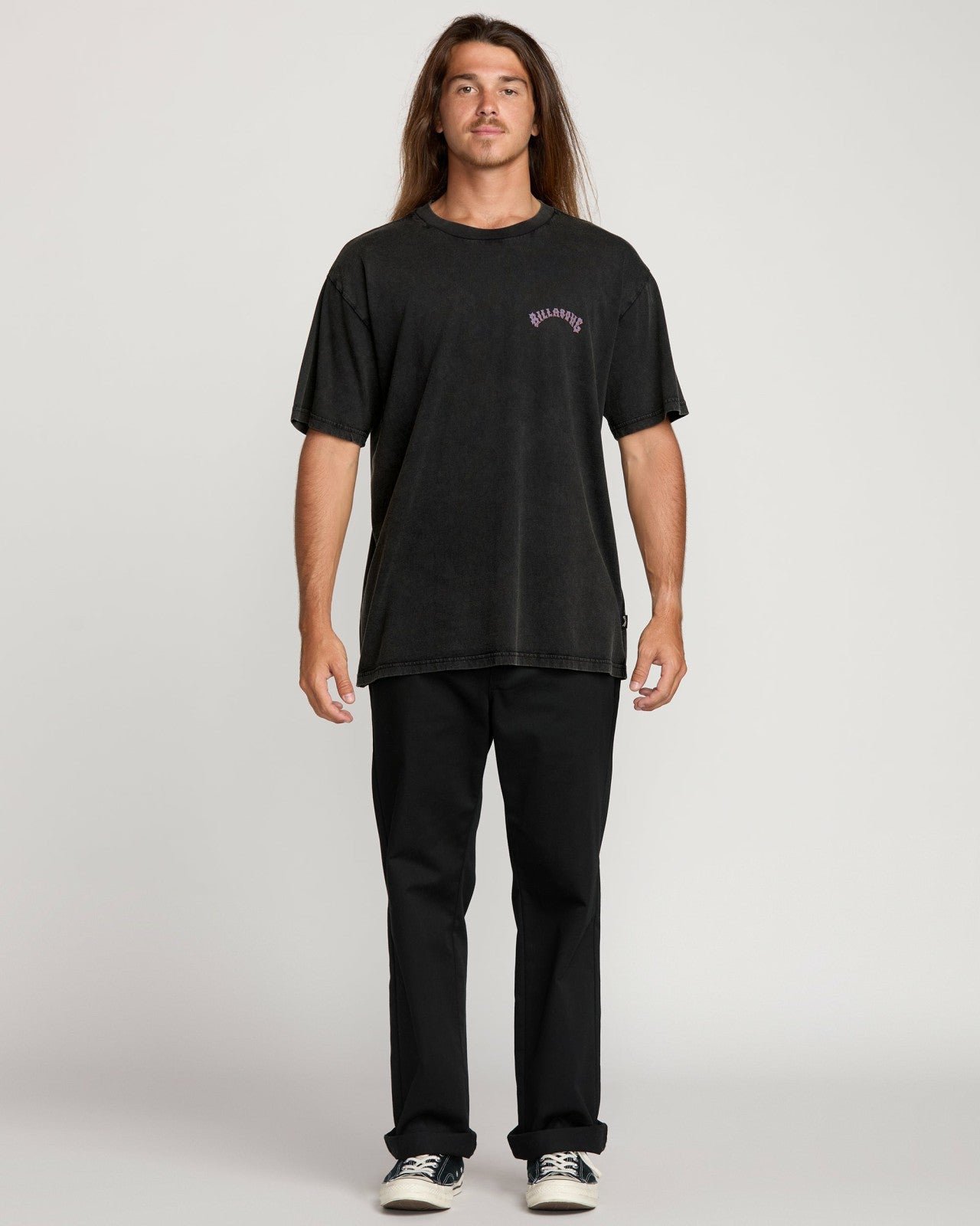 Decal Regular Wave Wash Tee | Washed Black Billabong