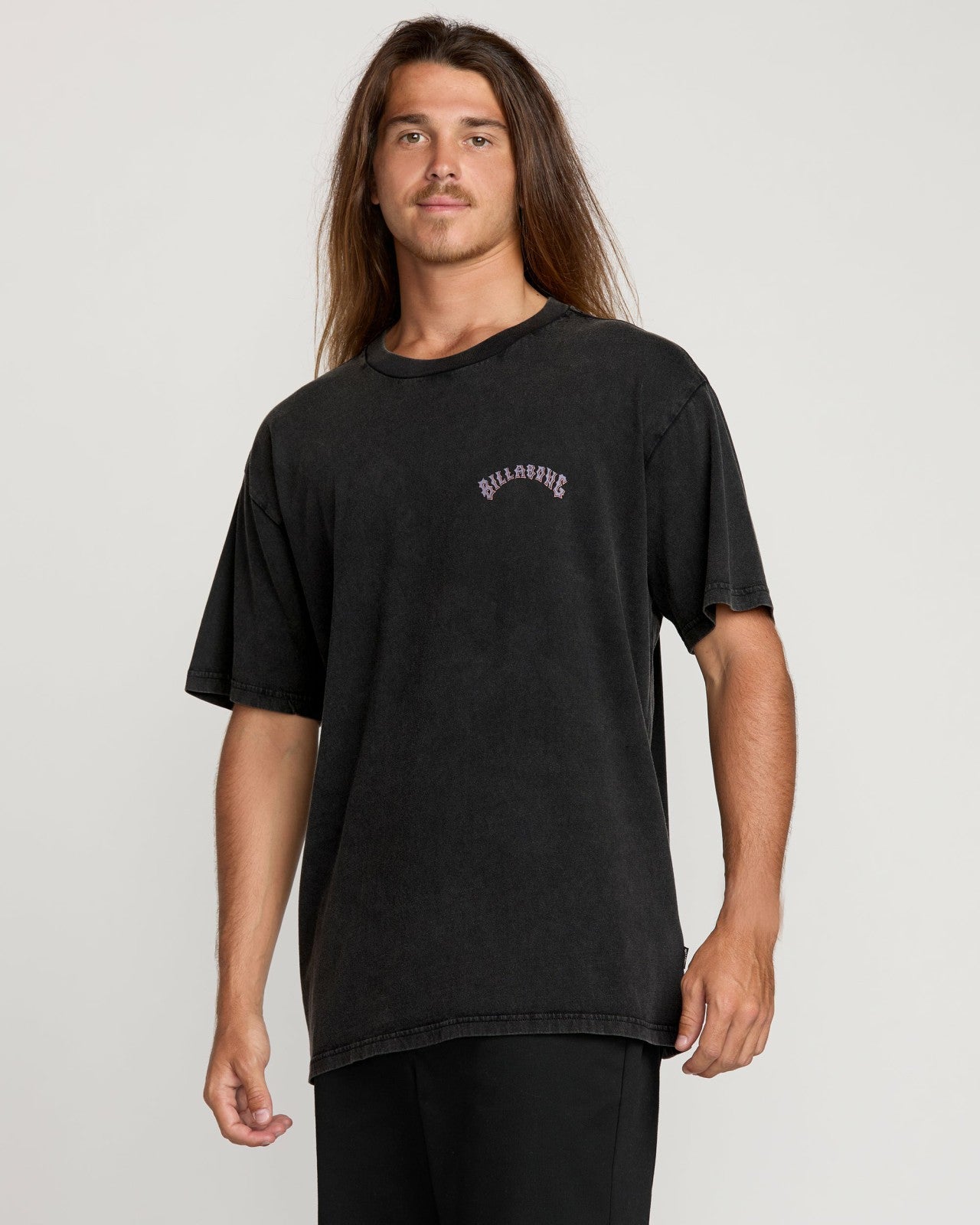 Decal Regular Wave Wash Tee | Washed Black Billabong
