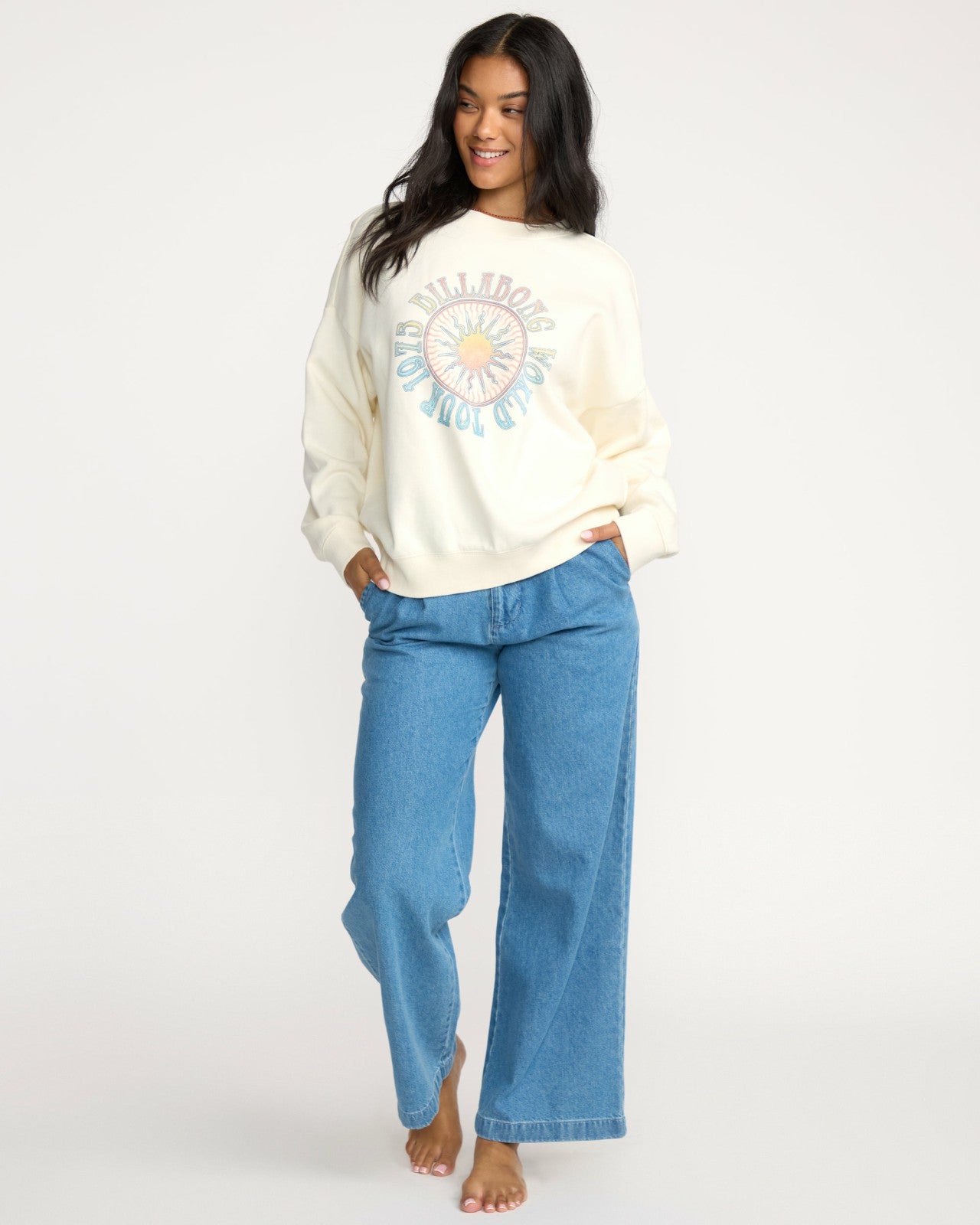 Echo Crewneck Sweatshirt | Salt Crystal Billabong