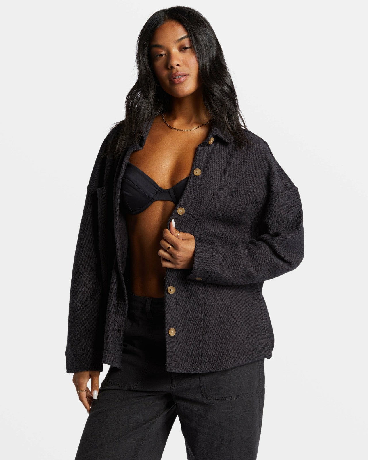 Everytime Oversized Shacket | Black Sands Billabong
