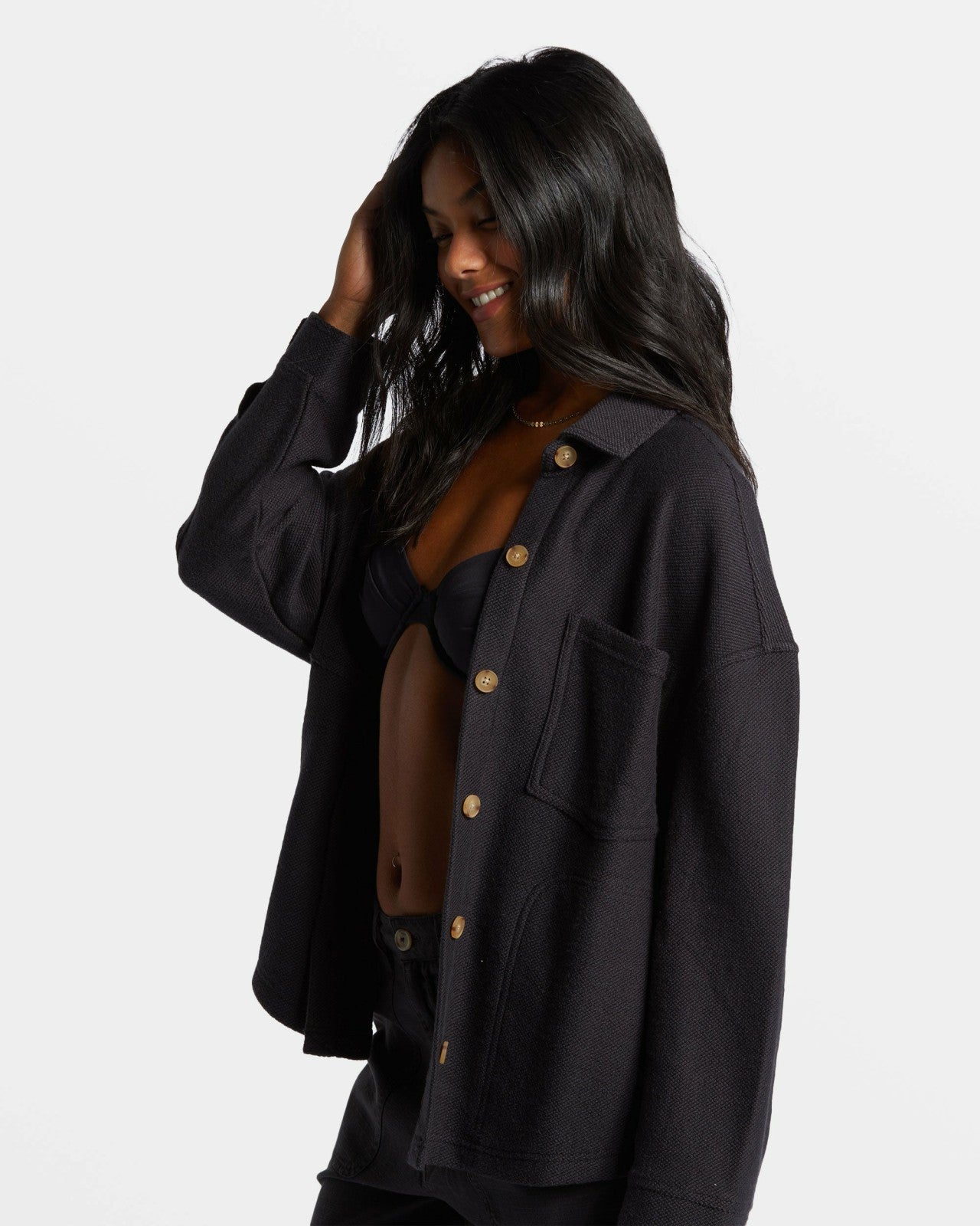 Everytime Oversized Shacket | Black Sands Billabong