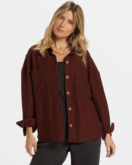 Everytime Oversized Shacket | Choc Chip Billabong