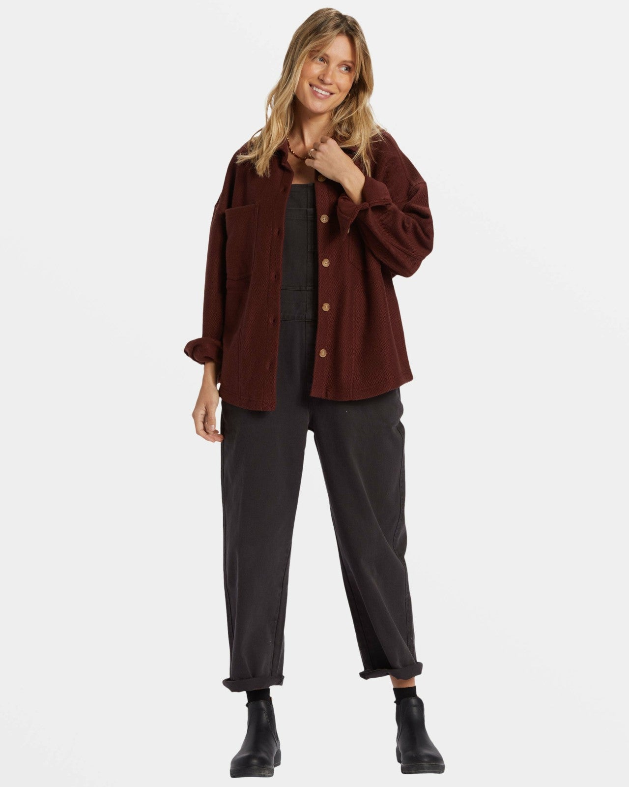Everytime Oversized Shacket | Choc Chip Billabong