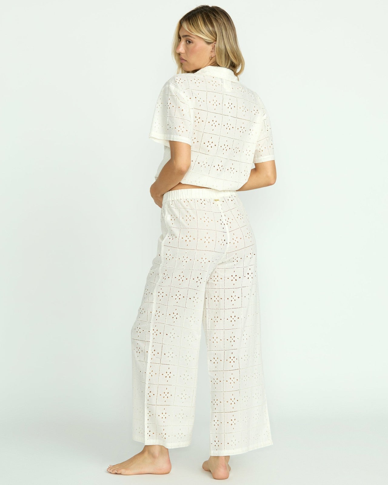 Eyelet Crush Beach Coverup Pants | Salt Crystal Billabong