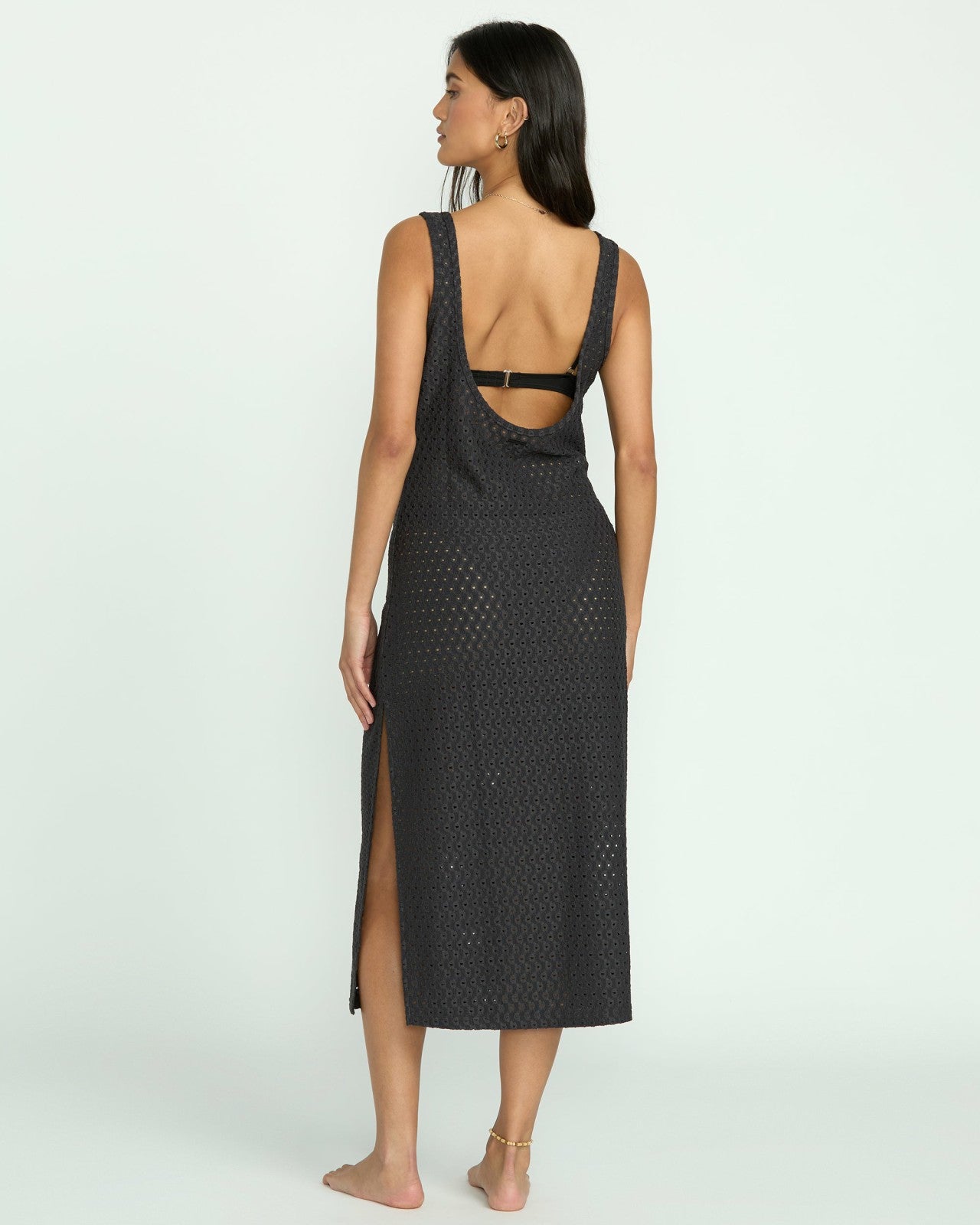 Eyelet Sun Midi Dress Beach Coverup | Off Black Billabong