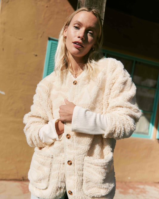 Fireside Cozy Buttoned Fleece Jacket | White Cap Billabong