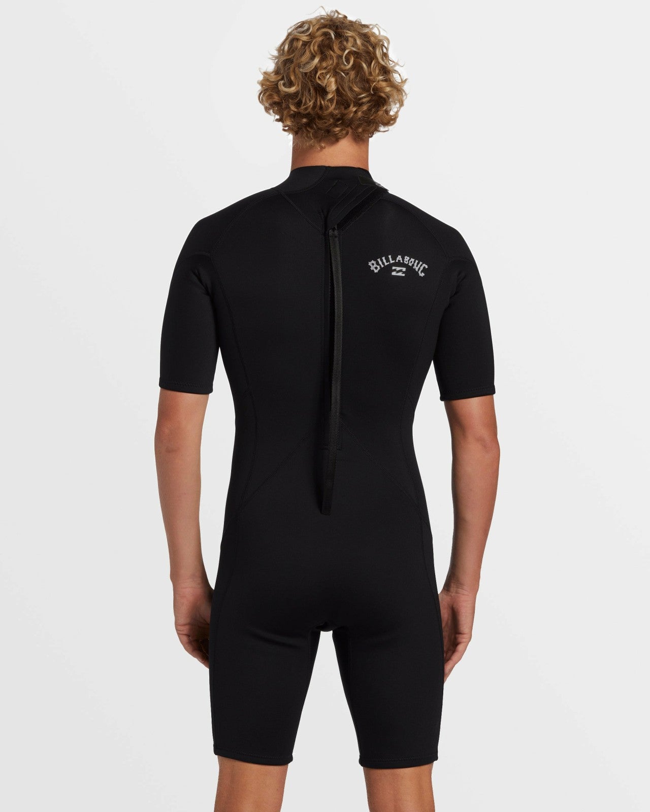 2mm Foil Flatlock Back Zip Short Sleeve Springsuit | Black Billabong
