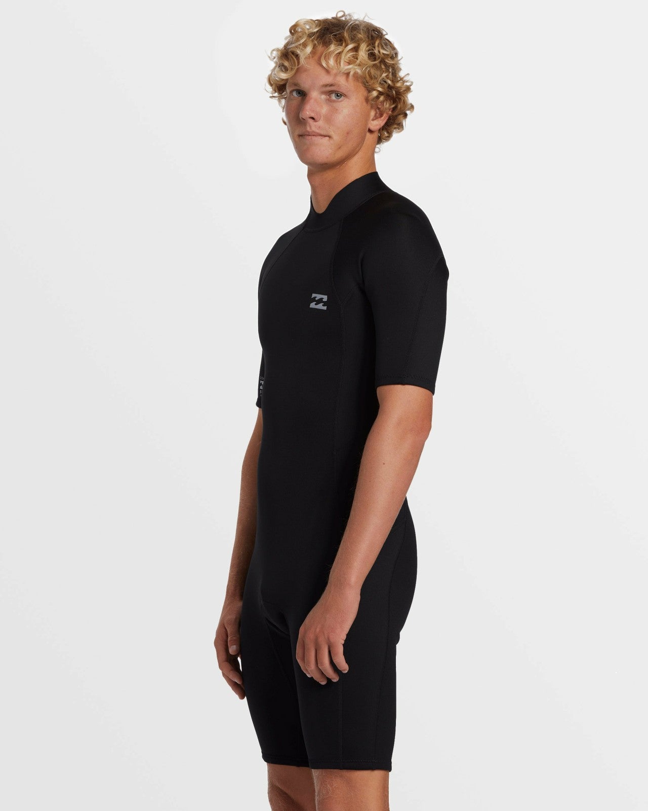 2mm Foil Flatlock Back Zip Short Sleeve Springsuit | Black Billabong