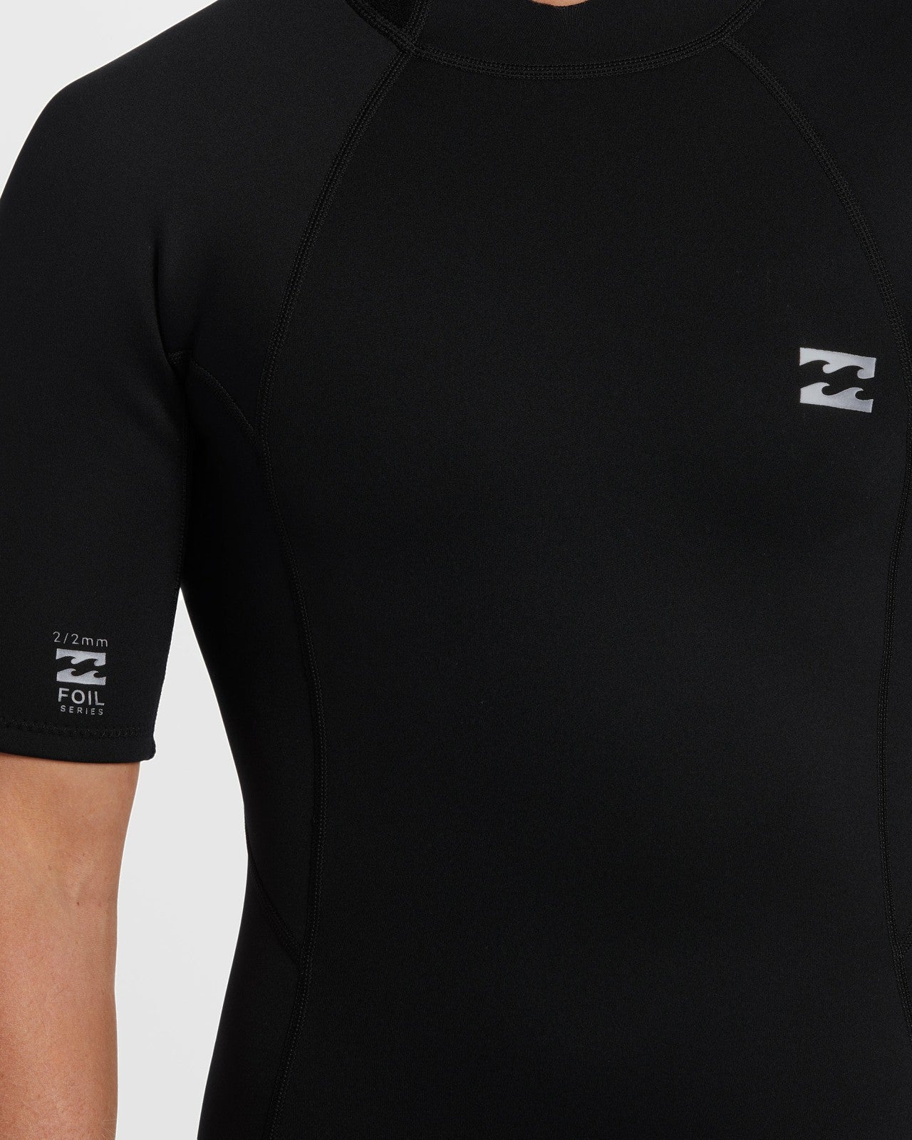 2mm Foil Flatlock Back Zip Short Sleeve Springsuit | Black Billabong