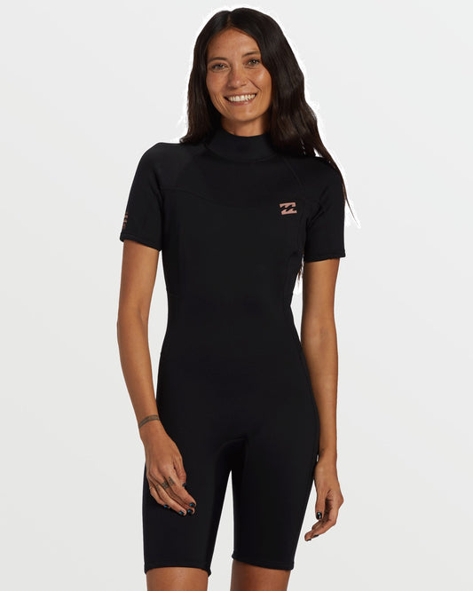 Foil Flatlock Short Sleeve Springsuit | Black Billabong