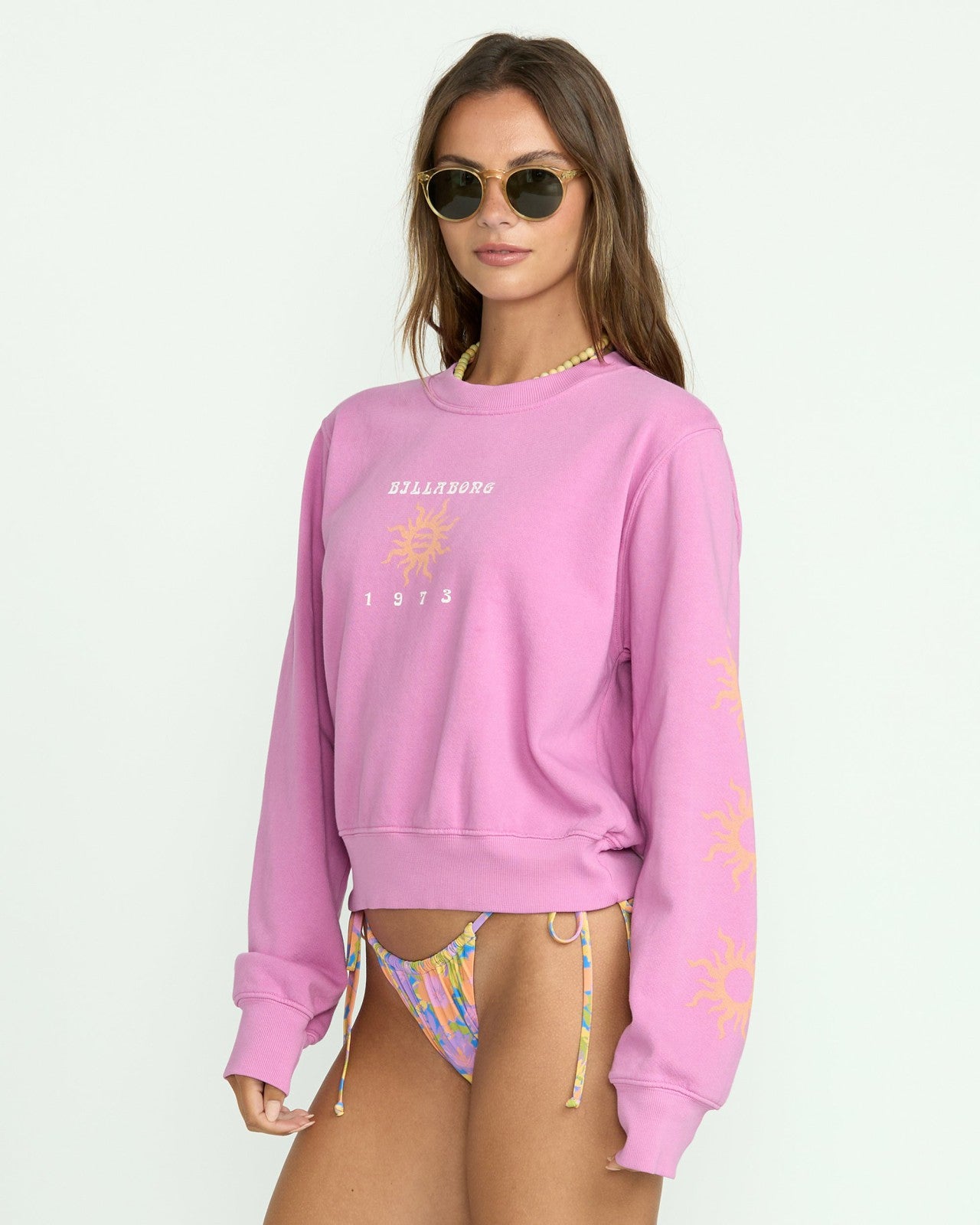 From Paradise Crewneck Sweatshirt | Bright Rose Billabong
