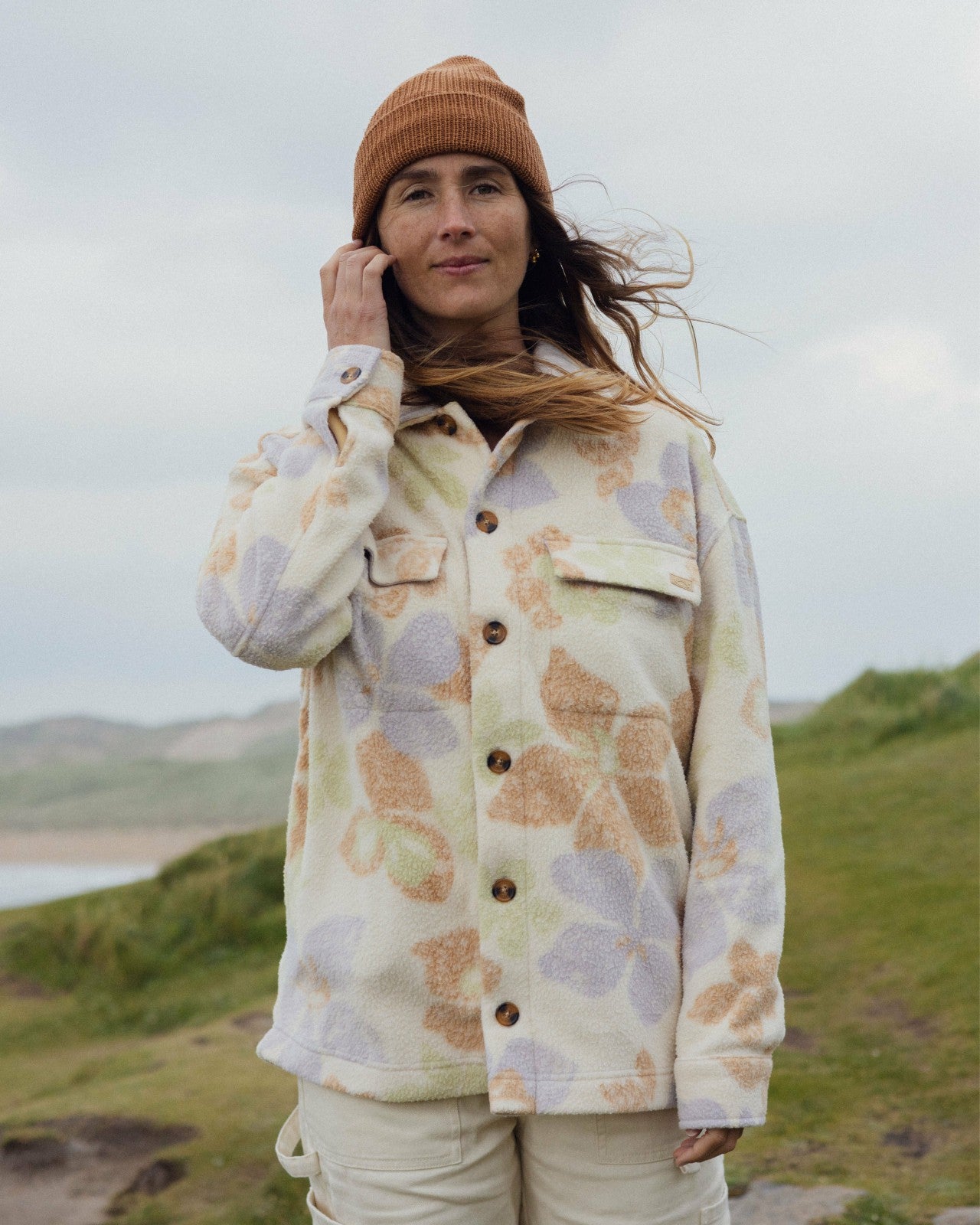 Happy Camper Shacket Button Sweater | Summer Rain Billabong