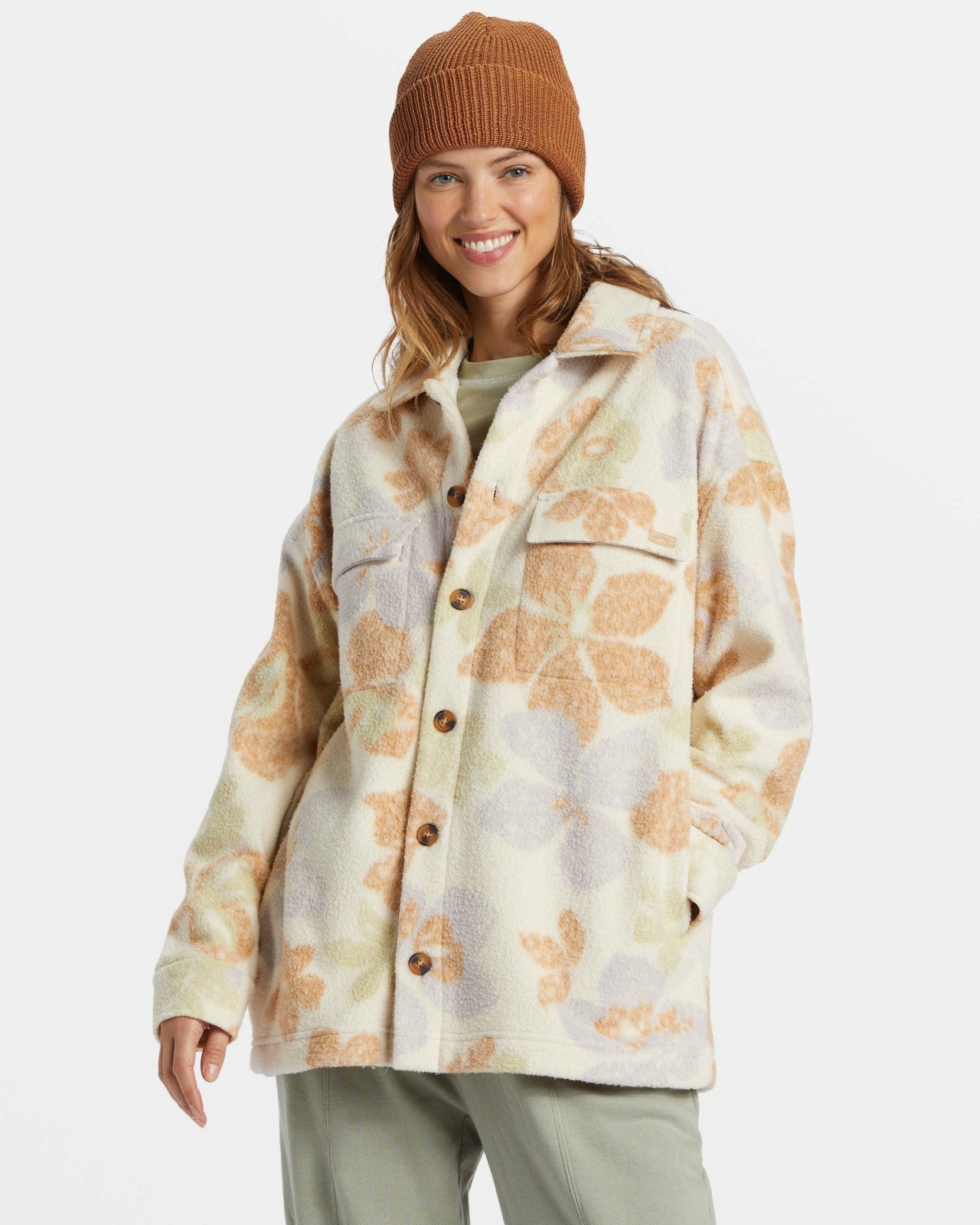 Happy Camper Shacket Button Sweater | Summer Rain Billabong
