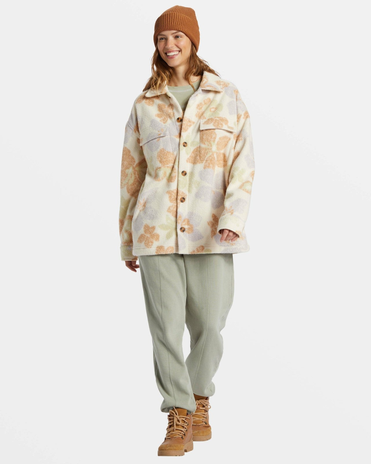 Happy Camper Shacket Button Sweater | Summer Rain Billabong