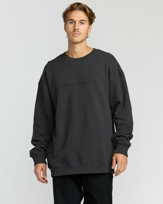 Iconic Emboss Crewneck Sweatshirt | Black Billabong