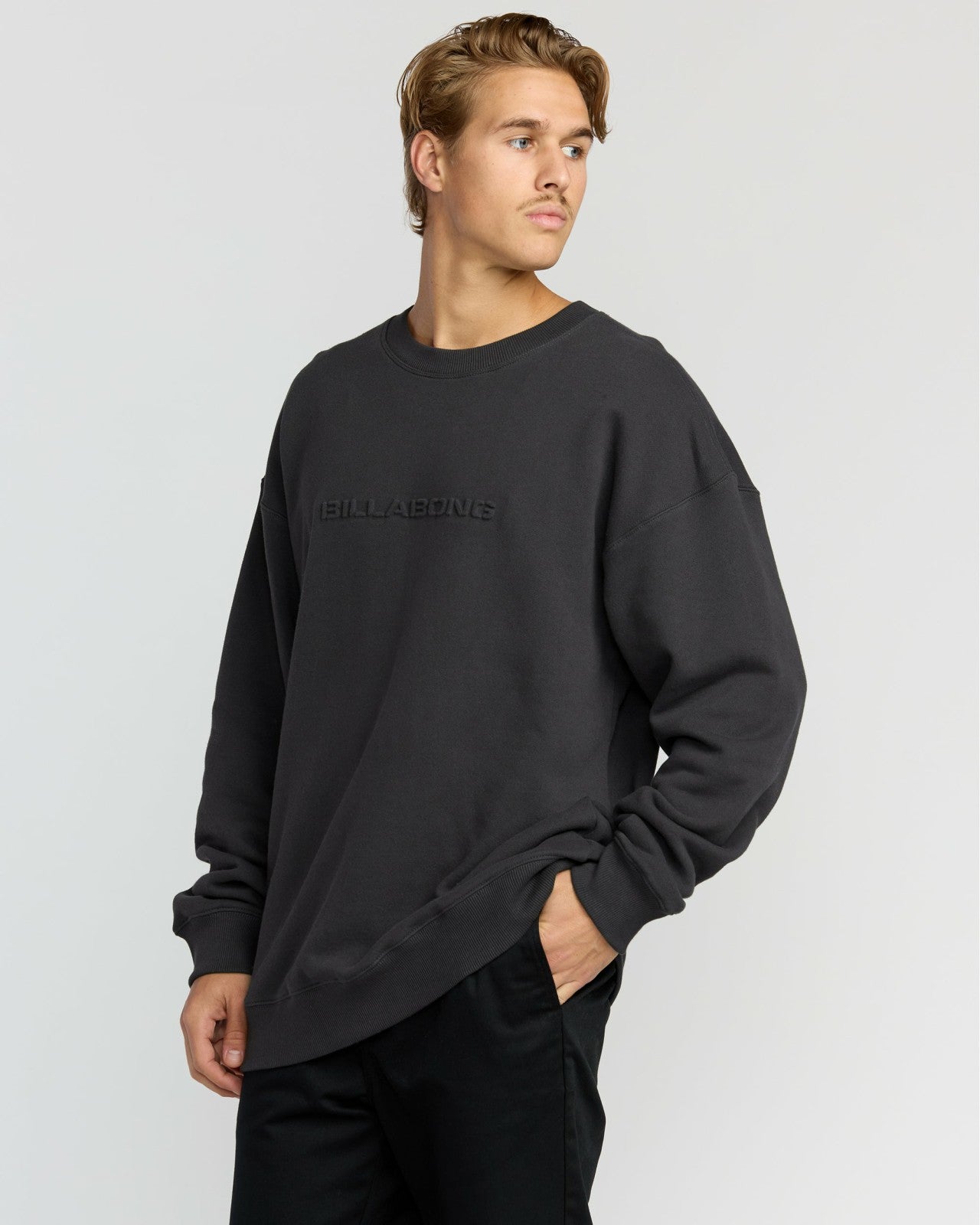 Iconic Emboss Crewneck Sweatshirt | Black Billabong