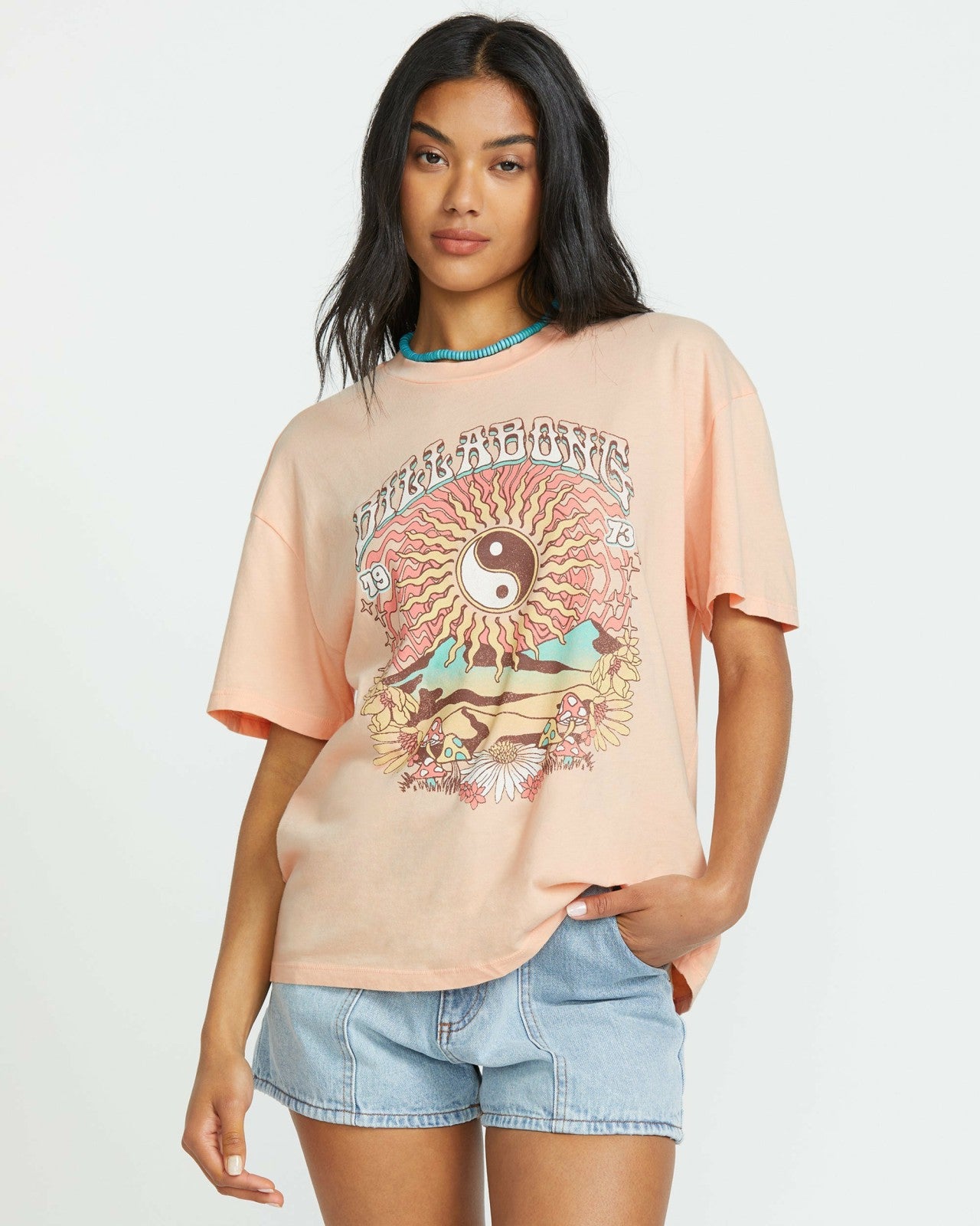 In The Balance Tee | Soft Peach Billabong