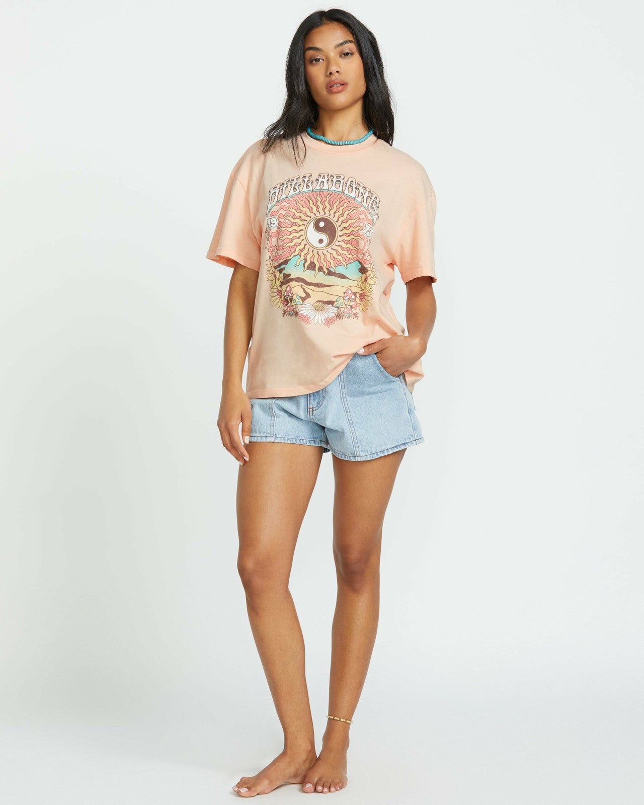 In The Balance Tee | Soft Peach Billabong