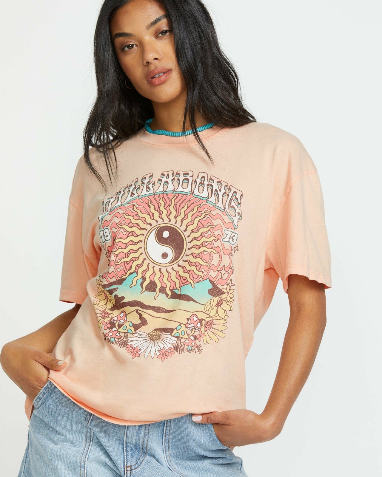 In The Balance Tee | Soft Peach Billabong