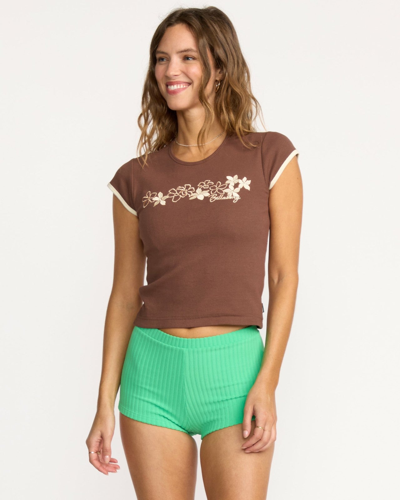 Josie Ringer Short Sleeve T-Shirt | Espresso Billabong