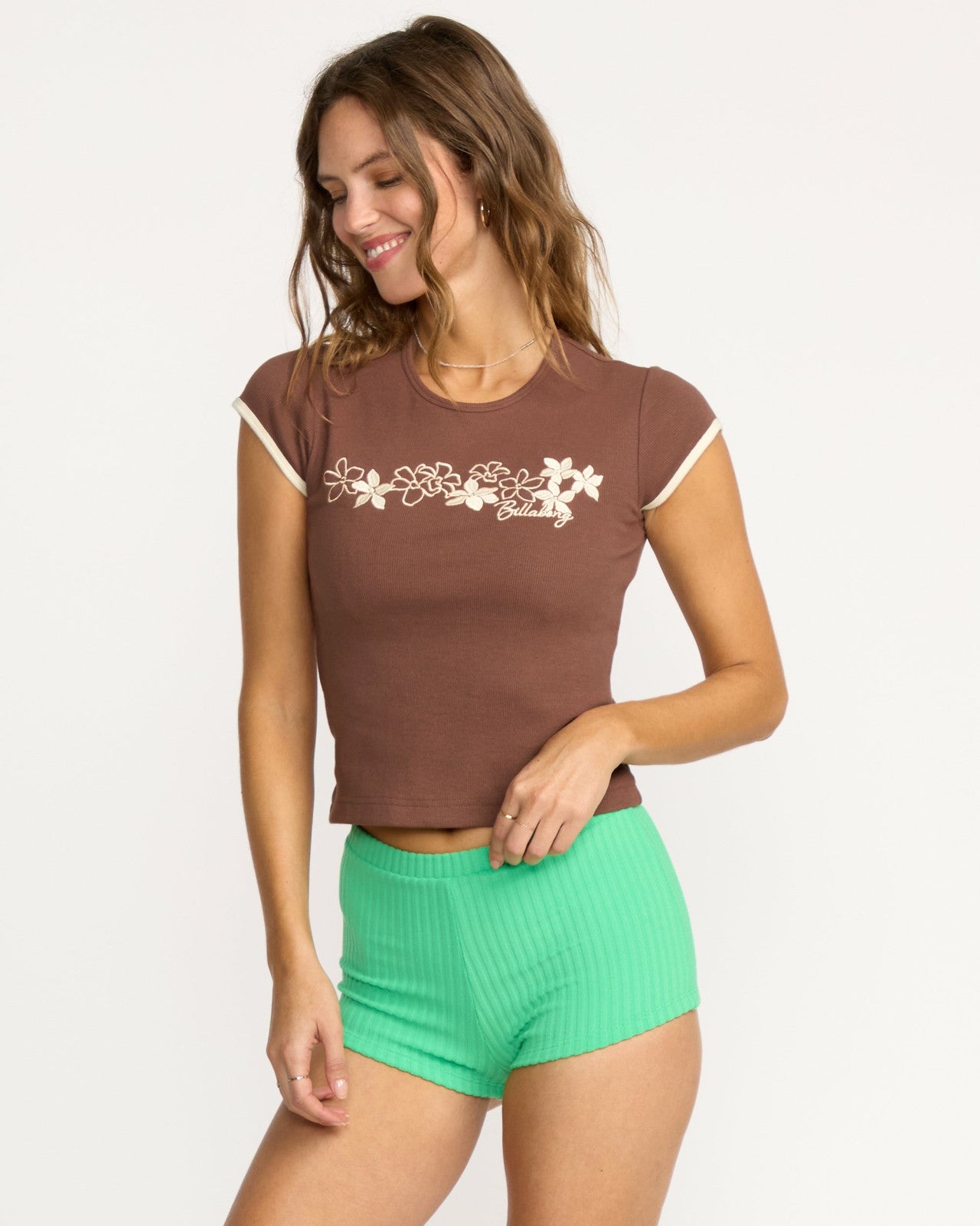 Josie Ringer Short Sleeve T-Shirt | Espresso Billabong