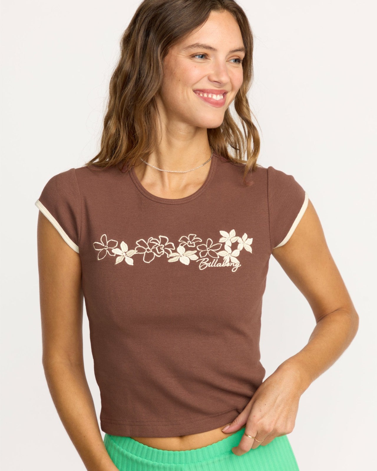 Josie Ringer Short Sleeve T-Shirt | Espresso Billabong