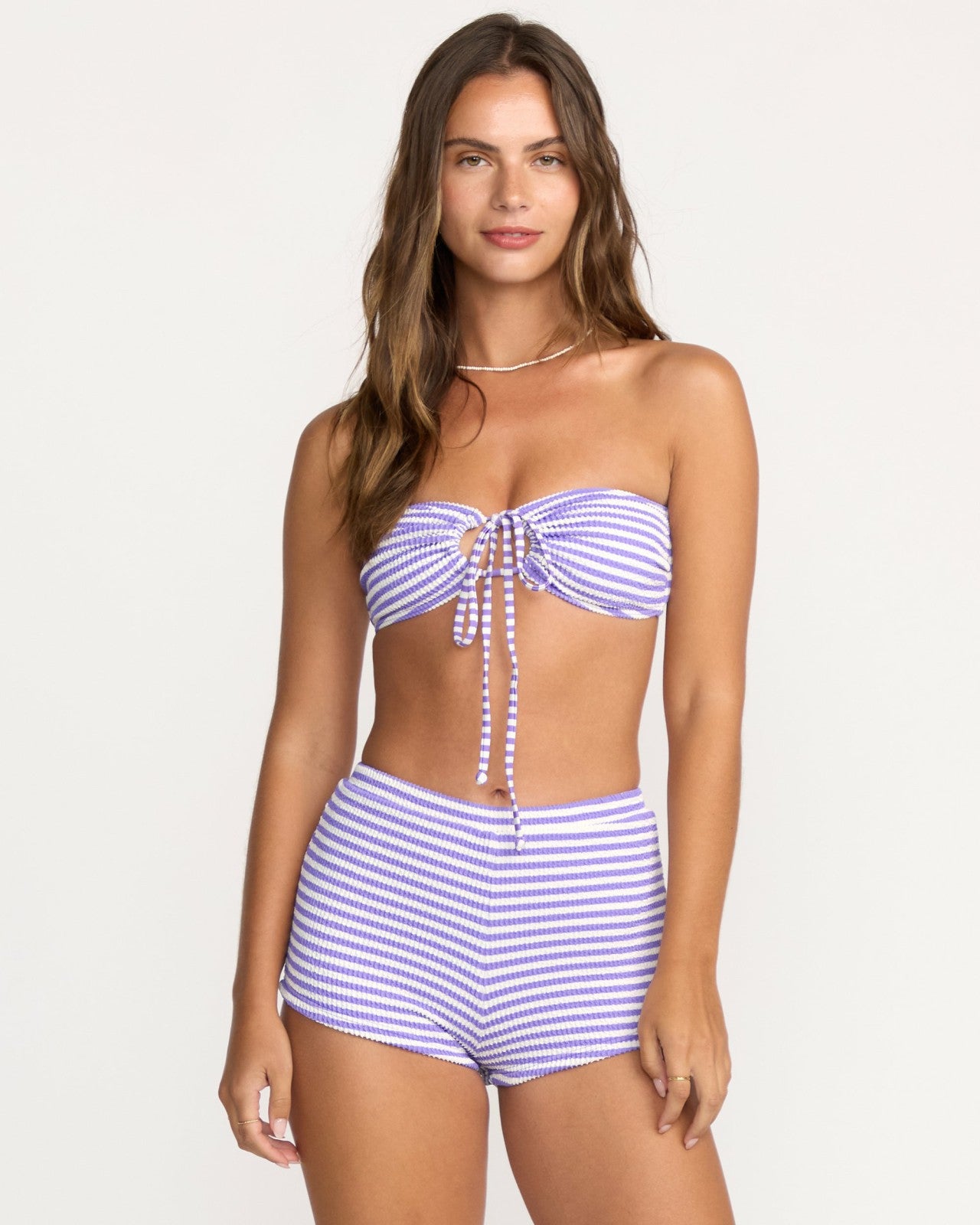Josie Summer Hi Yarn Dyed Boyshort Bikini Bottom | Purple Punch Billabong