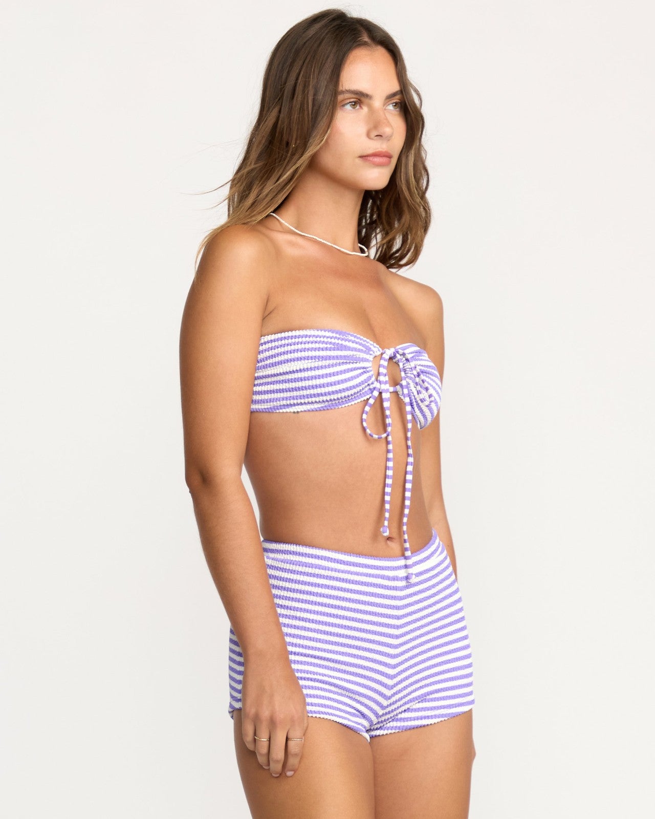 Josie Summer Hi Yarn Dyed Boyshort Bikini Bottom | Purple Punch Billabong